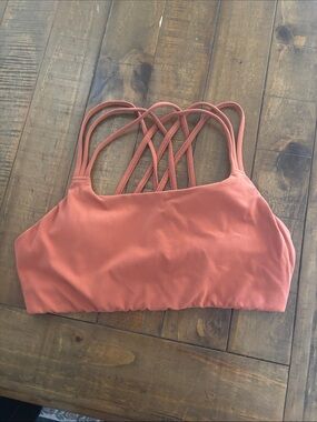 Athleta Strappy Sports Bra - Rust Pink Size M